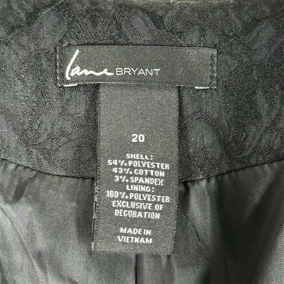 Lane Bryant Blazer Womens 20 Plus Size Black Jacquard Tuxedo Style Casual Party - Picture 7 of 9